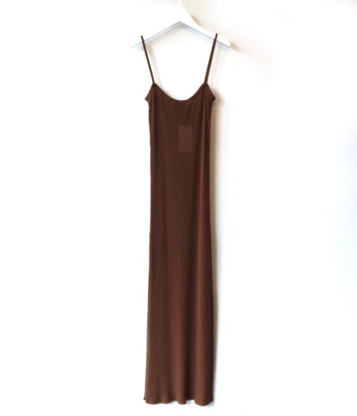 TAN/SOFTSHINY LONG ONEPIECE (BROWN)