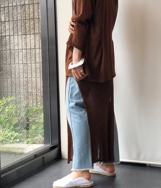 TAN/SOFTSHINY LONG ONEPIECE (BROWN)