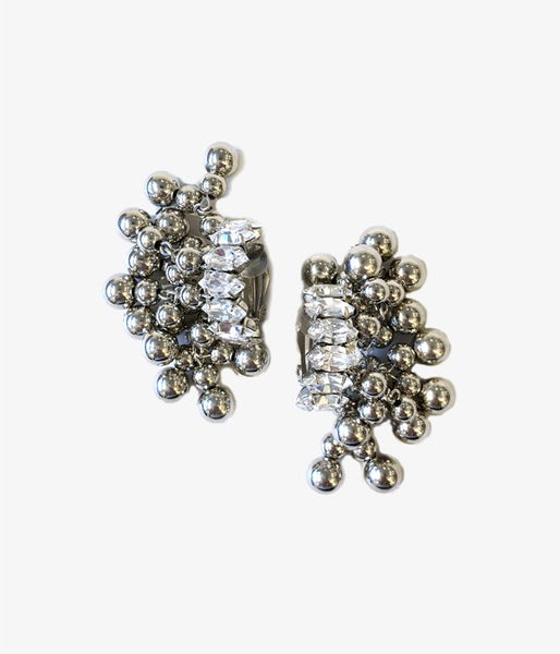TOGA PULLA/BEADS EARRINGS (SILVER)