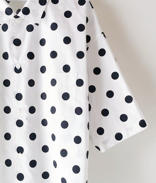 DIGAWEL/DOT S/S SHIRT (WHITE/BK DOT)