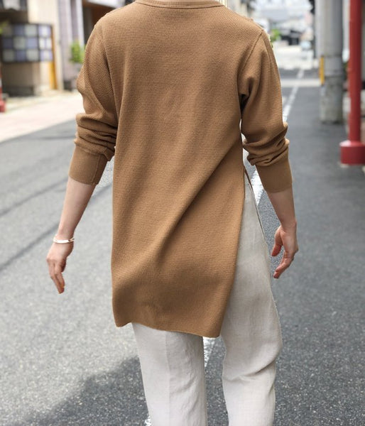 PHEENY/16/- HONEYCOMB SIDE SLIT L/S (CAMEL)