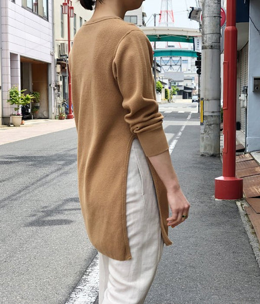 PHEENY/16/- HONEYCOMB SIDE SLIT L/S (CAMEL)