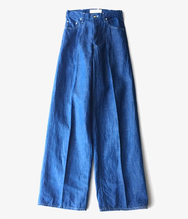 WRYHT/KNOTTED BUCK WIDE JEANS(FADE INDIGO)