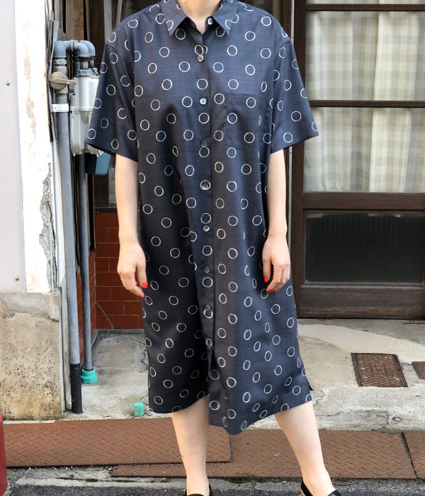 MARGARET HOWELL グレー シャツワンピース 半袖 MARGARET HOWELL｜マーガレット・ハウエルのワンピース（半袖