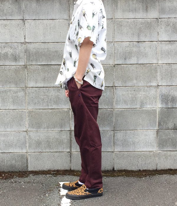 DESCENDANT/SHORE 04 TWILL PANTS (BURGUNDY)