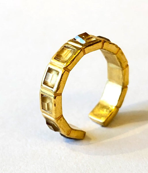 R.ALAGAN/SMALL TILE RING(GOLD)