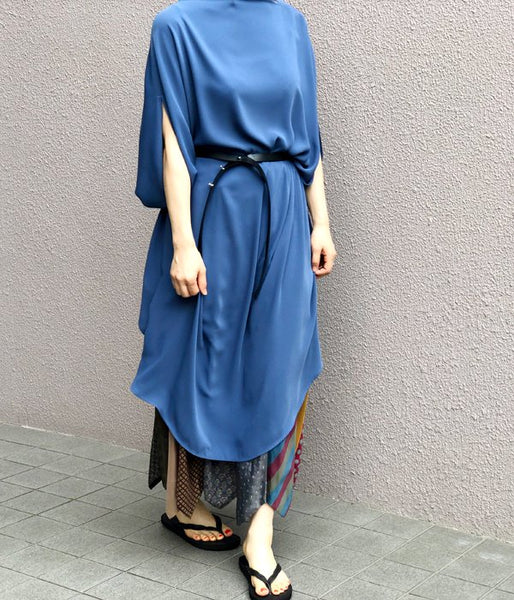 MM6 MAISON MARGIELA/BELTED CIRCLE DRESS(BLUE)