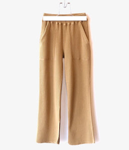 PHEENY/BIG WAFFLE SLIT PANTS (CAMEL)