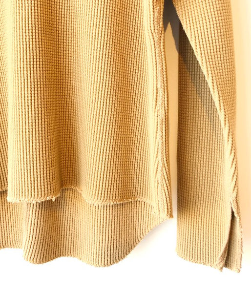 PHEENY/BIG WAFFLE V NECK L/S(CAMEL)(1)