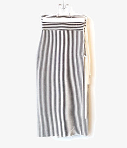 TAN/STRIPES WRAP SKIRT (BLACK)