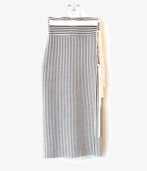 TAN/STRIPES WRAP SKIRT (BLACK)