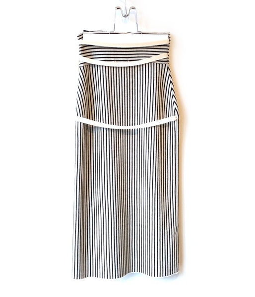 TAN/STRIPES WRAP SKIRT (BLACK)