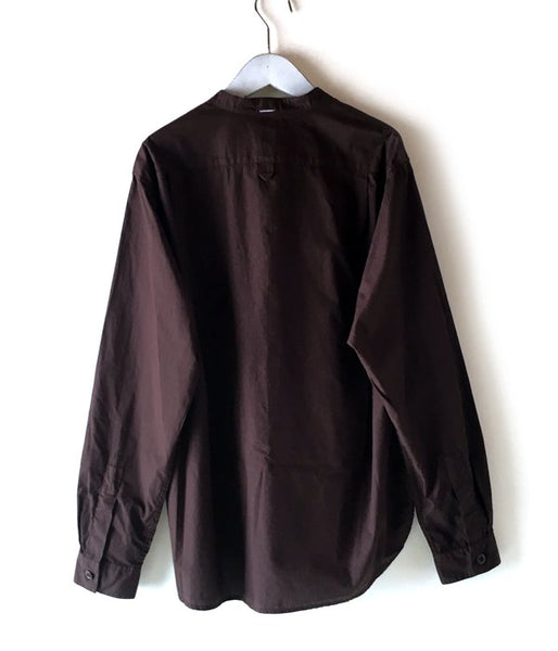 MHL./GARMENT DYE BASIC POPLIN STAND SHIRTS (BROWN)