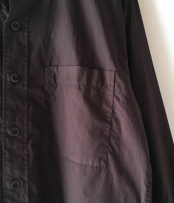 MHL./GARMENT DYE BASIC POPLIN STAND SHIRTS (BROWN)