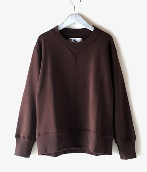 MHL./19AW LIGHT LOOPBACK COTTON CN MENS (BROWN)