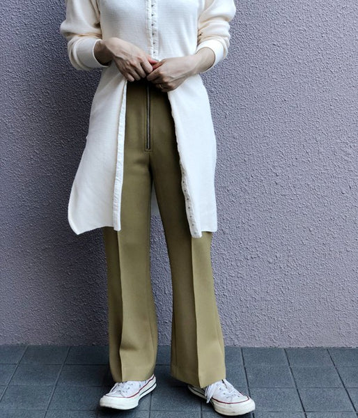 PHEENY/TWILL HIGH WAIST FLARED SLACKS(CAMEL)