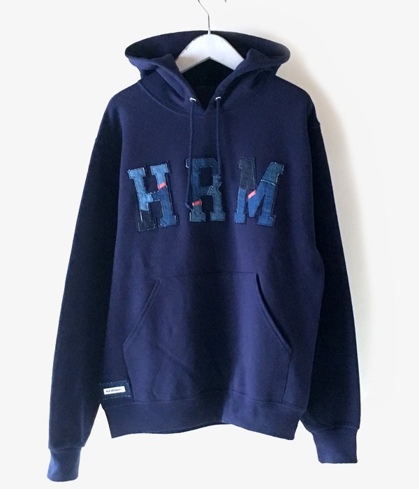 HOLLYWOOD RANCH MARKET/H.R.REMAKE PATCHWORK HRM HOODIE (NAVY)