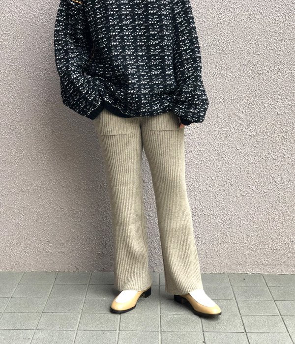 フィーニー pheeny リブニットパンツ PHEENY/12G RIB KNIT PANTS(GRAIGE)