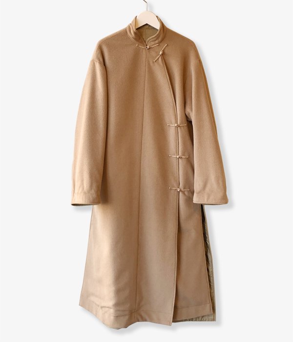 WRYHT/ASYMMETRY FRONT REVERSIBLE ORIENTAL COAT(BISQUE)