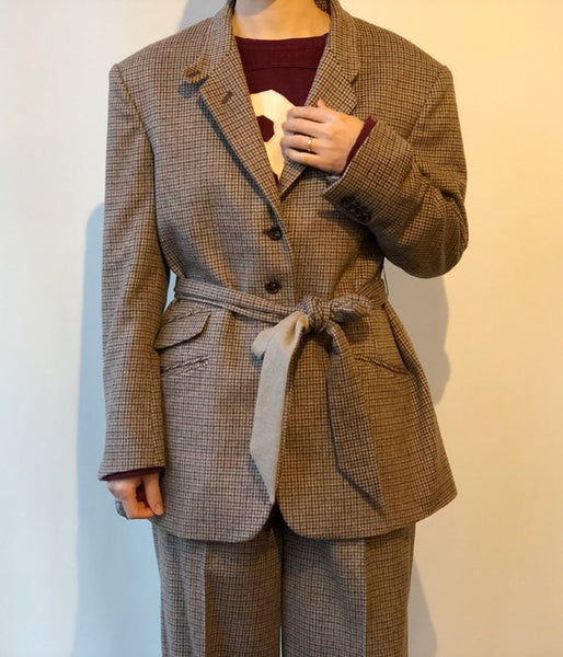 WRYHT/BELTED COUNTRY JACKET(COGNAC PLAID)