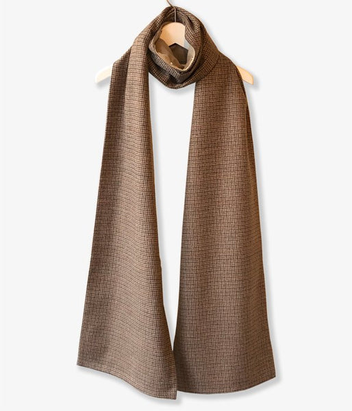 WRYHT/BEAVER HOODED SCARF(COGNAC PLAID)