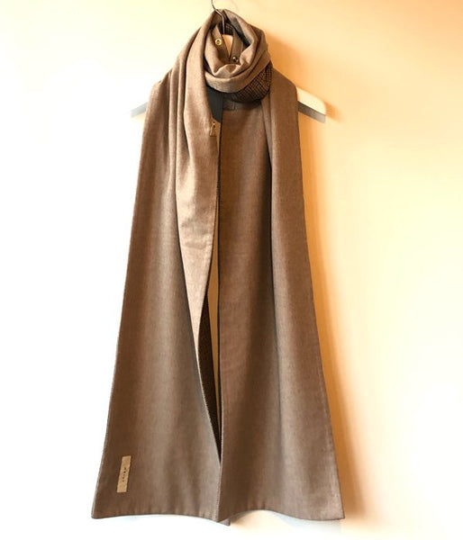 WRYHT/BEAVER HOODED SCARF(COGNAC PLAID)