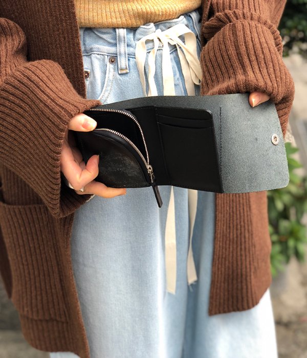 MARGARET HOWELL/BRIDLE LEATHER MINI WALLET(BLACK)