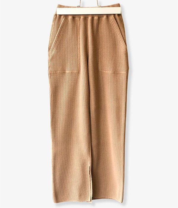 PHEENY/BIG WAFFLE SLIT PANTS(BEIGE)