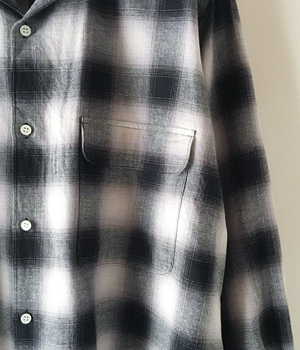 holk/OPEN SHIRT ONBRAE CHECK (BLACK)