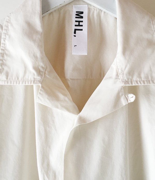 MHL./GARMENT DYE TOUGH COTTON POPLIN SHIRTS (WHITE)