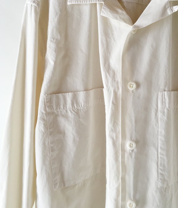 MHL./GARMENT DYE TOUGH COTTON POPLIN SHIRTS (WHITE)