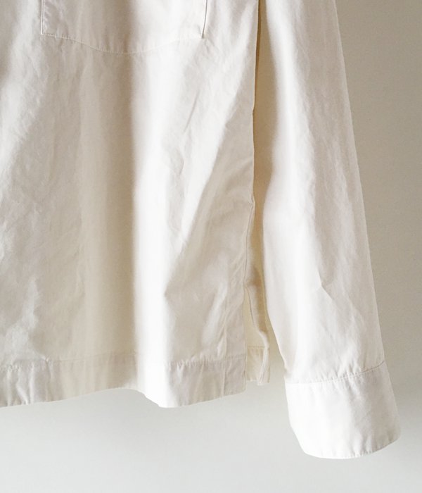 MHL./GARMENT DYE TOUGH COTTON POPLIN SHIRTS (WHITE)