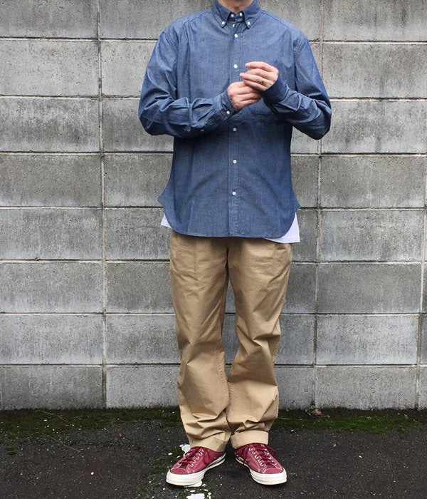 MHL./WASHED CHINO COTTON PANTS