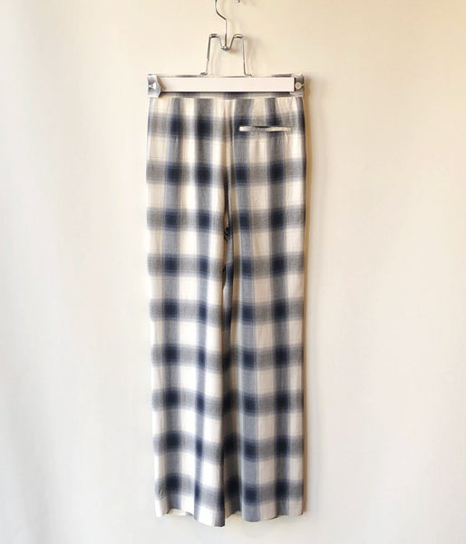 PHEENY/RAYON OMBRE CHECK 2TUCK SLACKS(BLUE)