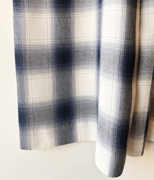 PHEENY/RAYON OMBRE CHECK 2TUCK SLACKS(BLUE)