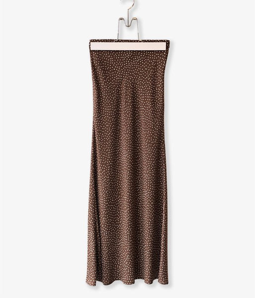 PHEENY/RAYON DOT SKIRT(BROWN)