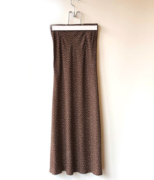 PHEENY/RAYON DOT SKIRT(BROWN)