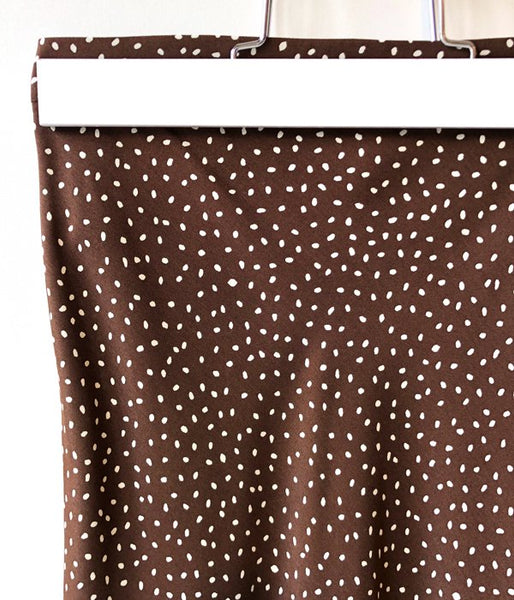 PHEENY/RAYON DOT SKIRT(BROWN)