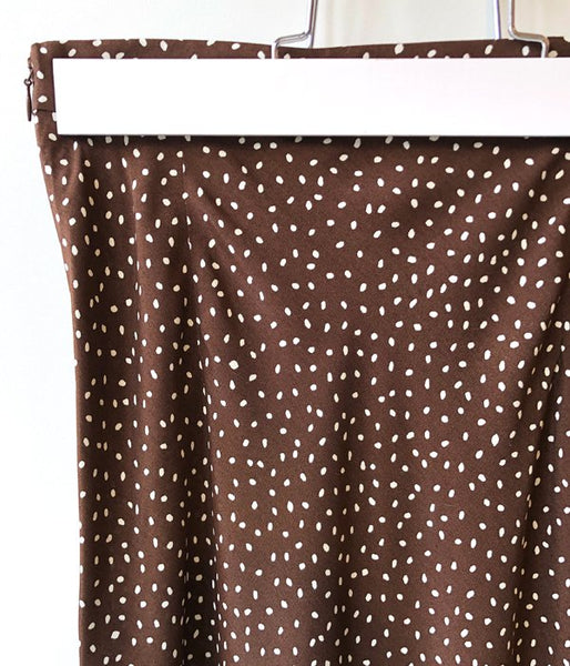 PHEENY/RAYON DOT SKIRT(BROWN)