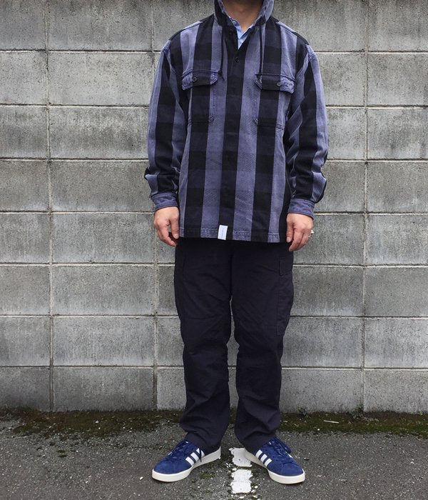 トップス DESCENDANT SPICOLI HOODED LS SHIRT FULL DESCENDANT/SPICOLI HOODED LS SHIRT (NAVY)