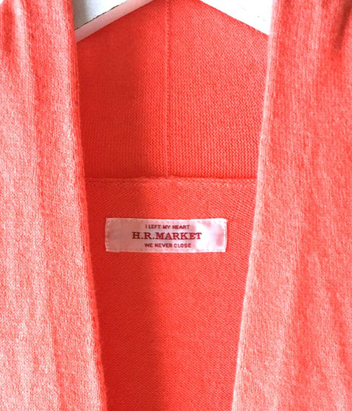 HOLLYWOOD RANCH MARKET/SOFT COTTON H EMBROIDERY LONG CARDIGAN (S.ORANGE)