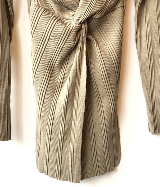 PHEENY/RANDOM RIB BACK DRAPE L/S(KHAKI)