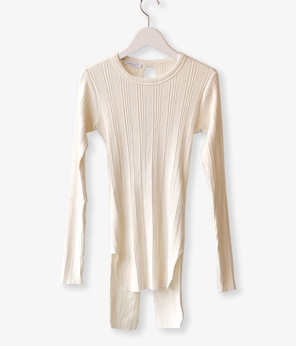 PHEENY/RANDOM RIB BACK DRAPE L/S(IVORY)