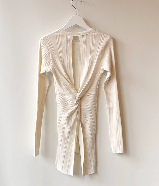 PHEENY/RANDOM RIB BACK DRAPE L/S(IVORY)