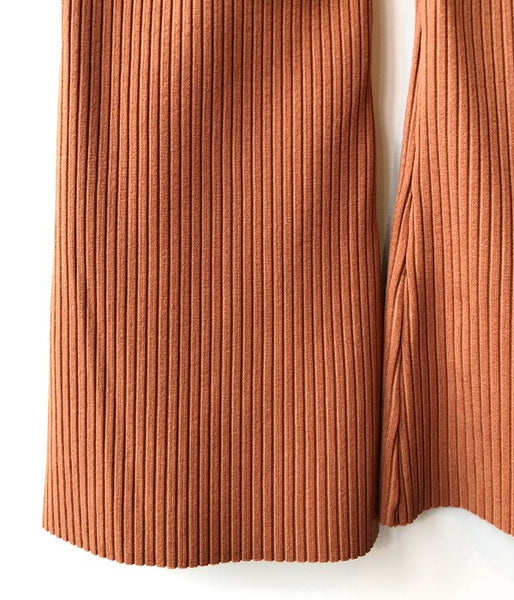 PHEENY/Pe/C RANDOM RIB FLARED PANTS(CARAMEL)