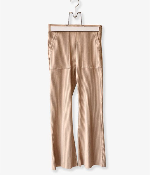 PHEENY/Pe/C RANDOM RIB FLARED PANTS(BEIGE)