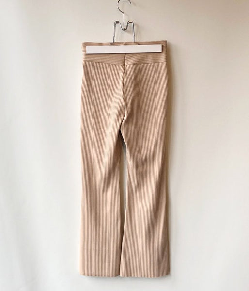 PHEENY/Pe/C RANDOM RIB FLARED PANTS(BEIGE)