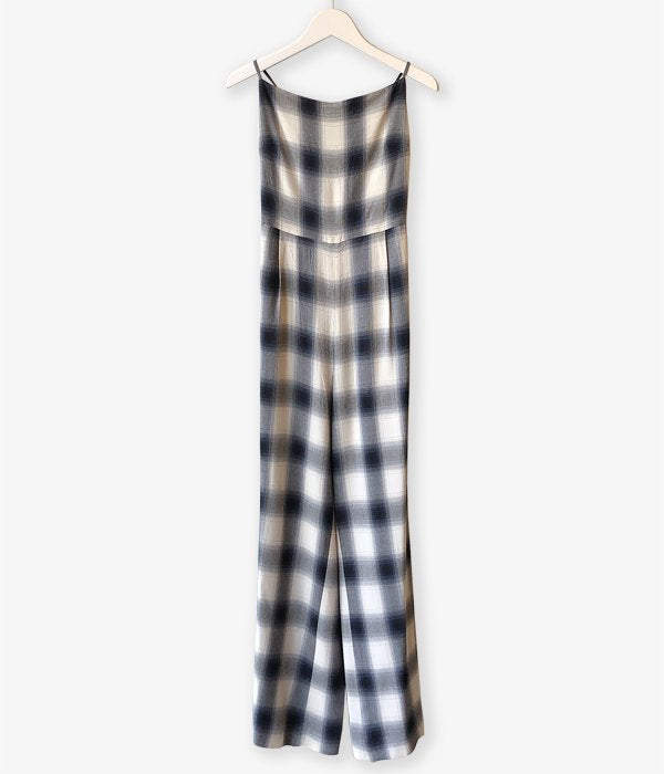 PHEENY/RAYON OMBRE CHECK ALL-IN-ONE(BLUE)
