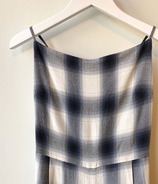 PHEENY/RAYON OMBRE CHECK ALL-IN-ONE(BLUE)