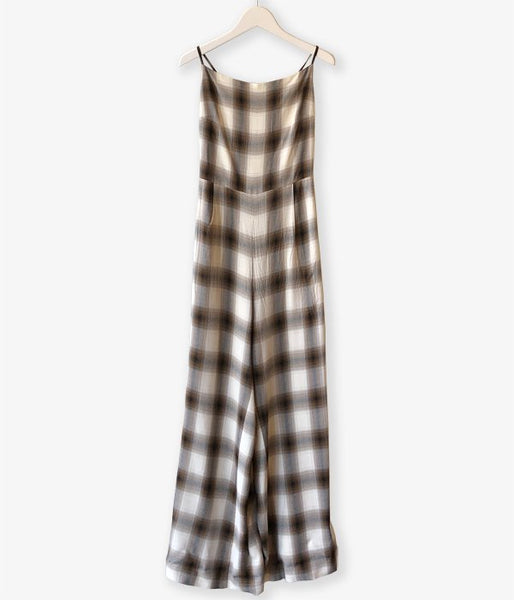 PHEENY/RAYON OMBRE CHECK ALL-IN-ONE(BROWN)